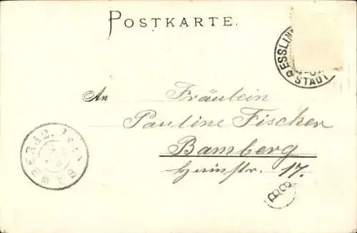 Präge Wappen Litho Esslingen am Neckar, Frauenkirche