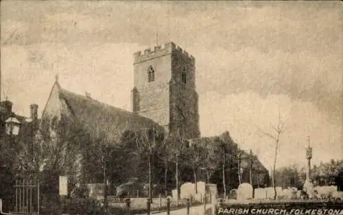 Ak Folkestone Kent England, Pfarrkirche