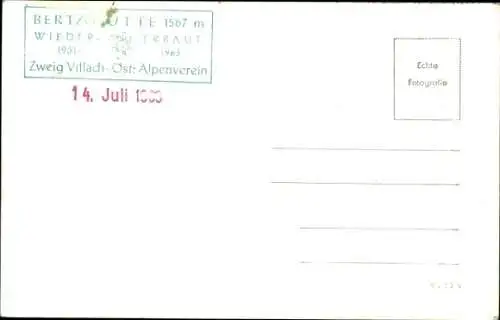 Ak Villach in Kärnten, Bertahütte