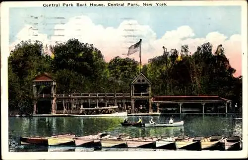 Ak New York City USA, General Park Boat House, Central Park