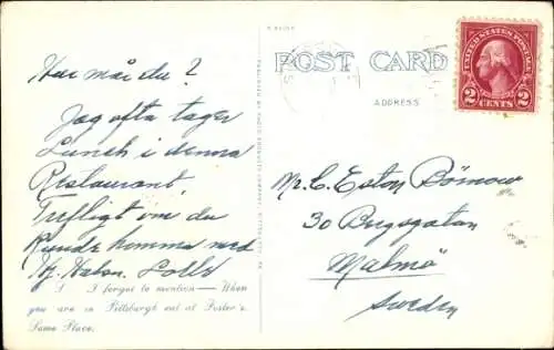 Ak Pittsburgh Pennsylvania USA, Forsters Restaurant und Cafeteria