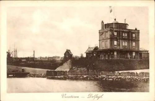 Ak Delfzijl Groningen Niederlande, Leuchtturm