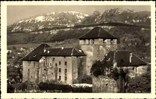 Ak Feldkirch Vorarlberg, Schattenburg, Schneegebirge