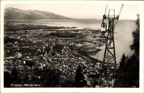 Ak Bregenz am Bodensee Vorarlberg, Panorama, Pfänderbahn