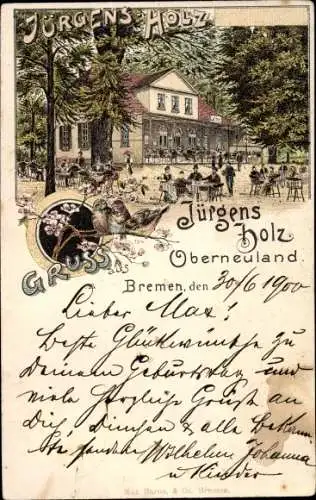 Litho Oberneuland Rockwinkel Hansestadt Bremen, Etablissement Jürgens Holz