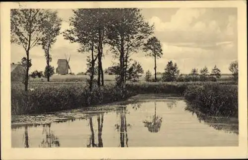 Ak Alt Zauche Wußwerk im Spreewald, Windmühle