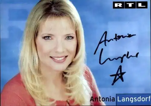 Ak Schauspielerin Antonia Langsdorf, Portrait, Autogramm, RTL