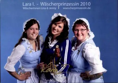 Ak Schauspielerin Lara I. Wäscherprinzessin 2010, Lina und Jenny, Portrait, Autogramm