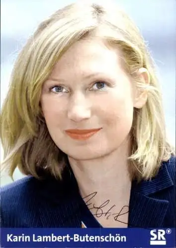 Ak Schauspielerin Karin Lambert-Butenschön, Portrait, Autogramm, SR