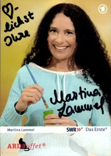 Ak Schauspielerin Martina Lammel, Portrait, Autogramm, ARD Buffet