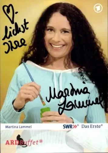 Ak Schauspielerin Martina Lammel, Portrait, Autogramm, ARD Buffet