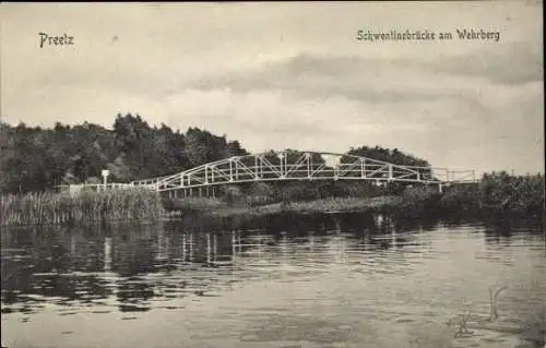 Ak Preetz in Holstein, Schwentinebrücke am Wehrberg