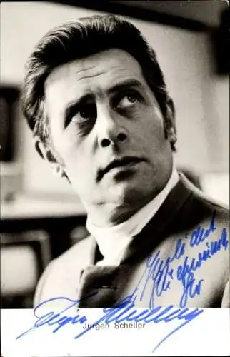 Ak Schauspieler Jürgen Scheller, Portrait, Autogramm