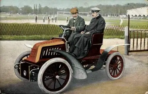 Ak Auto, Automobil, Zwei Männer, Lenkrad