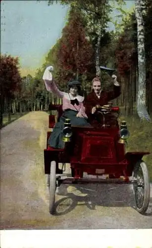 Ak Auto, Automobil, Gruß, Straße, Wald