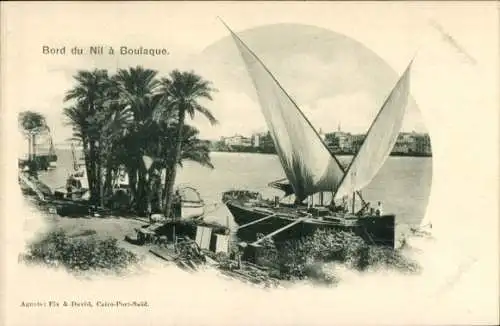 Ak Ägypten, Bord du Nil à Boulaque