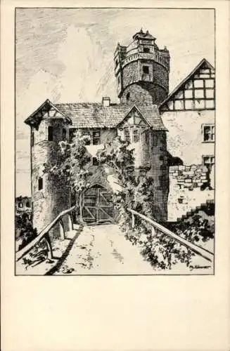 Künstler Ak Gönner, Ph., Ronneburg Oberhessen, Schloss