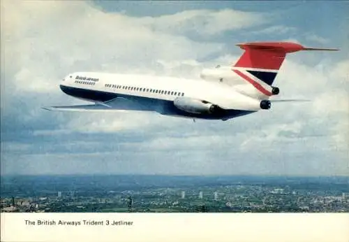Ak Britisches Passagierflugzeug der British Airways, Hawker Siddeley HS-121 Trident 3 Jetliner