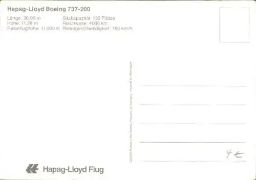 Ak Passagierflugzeug Boeing 737 200 der Hapag Lloyd, D-AHLD