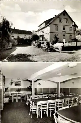 Ak Oberbernhards Hilders in der Rhön, Jugendherberge, Außenansicht, Speisesaal