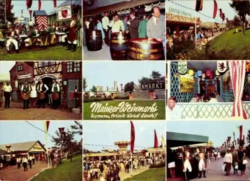 Ak Mainz am Rhein, Mainzer Weinmarkt, Volkspark, Kirmes, Volksfest