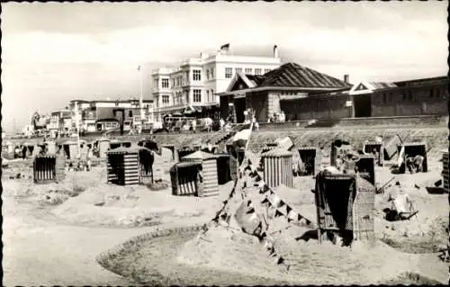 Ak Nordseebad Norderney Ostfriesland, Weststrand, Strandzelte, Promenade