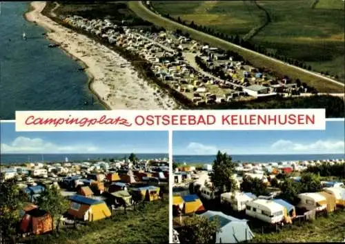 Ak Ostseebad Kellenhusen in Holstein, Campingplatz, Wohnwagen, Luftansicht