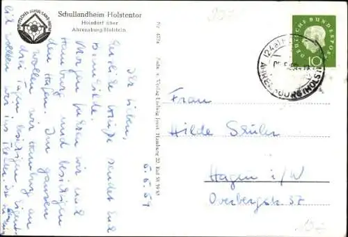 Ak Hoisdorf in Schleswig Holstein, Schullandheim Holstentor, Fachwerkhaus, Kinder