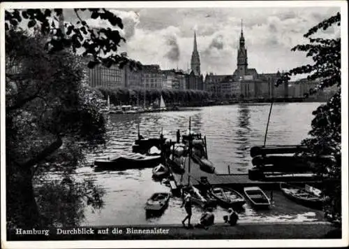 Ak Hamburg Mitte Altstadt, Durchblick auf die Binnenalster