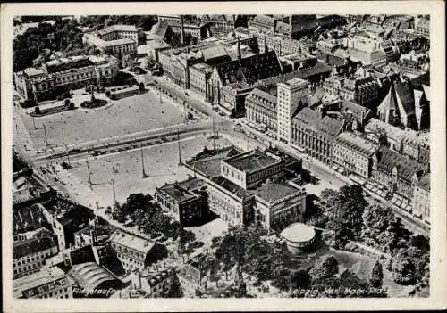 Ak Leipzig in Sachsen, Karl-Marx-Platz, Luftaufnahme