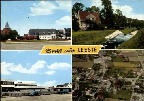 Ak Leeste Weyhe Niedersachsen, Gebäude, Parkanlage, Luftaufnahme