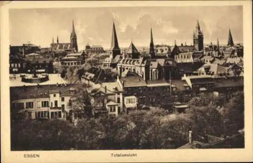 Ak Essen im Ruhrgebiet, Totalansicht, Kirchtürme