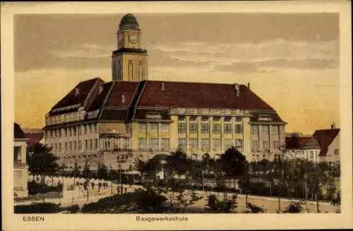 Ak Essen, Baugewerkschule, Schüler in Uniform