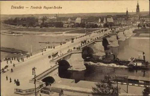Ak Dresden Altstadt, Friedrich August-Brücke