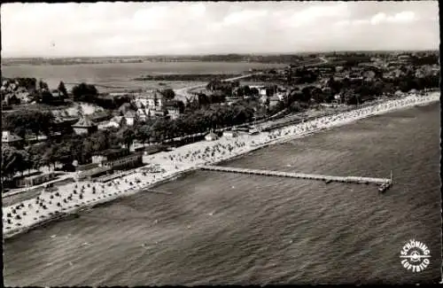 Ak Ostseebad Eckernförde, Strand, Luftbild