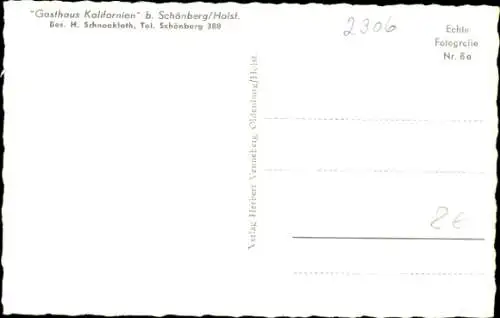 Ak Schönberg in Holstein, Ostseebad Kalifornien, Strand, Gasthaus H. Schneekloth