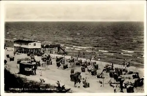 Ak Ostseebad Ückeritz auf Usedom, Badestrand