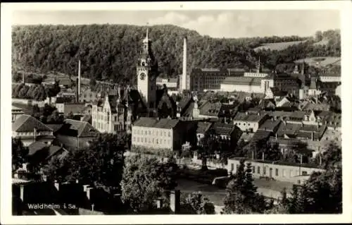 Ak Waldheim in Sachsen, Gesamtansicht, Turm