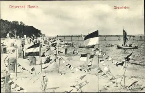 Ak Ostseebad Bansin Heringsdorf auf Usedom, Strandleben