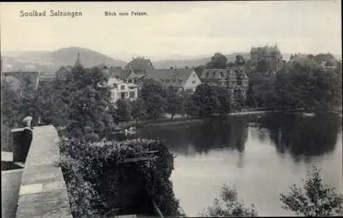 Ak Bad Salzungen in Thüringen, Blick vom Felsen