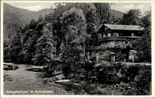 Ak Schwarzburg in Thüringen, Schweizerhaus im Schwarzatal