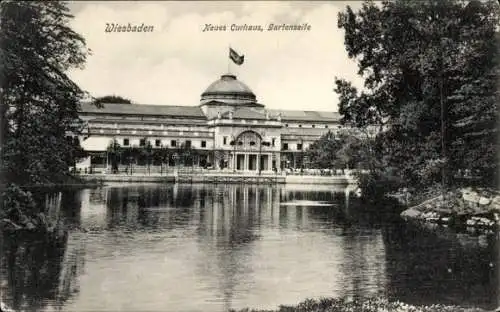 Ak Wiesbaden in Hessen, Neues Kurhaus, Gartenseite