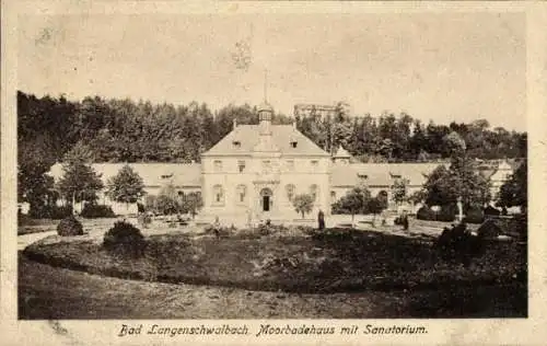 Ak Langenschwalbach Bad Schwalbach im Taunus, Moorbadehaus mit Sanatorium