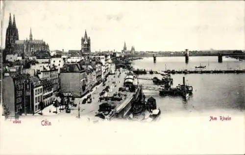 Ak Köln am Rhein, Teilansicht, Dom
