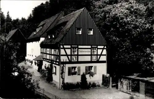 Ak Kleinhennersdorf Gohrisch Sächsische Schweiz, Waldidyll Liethenmühle, Gastwirtschaft