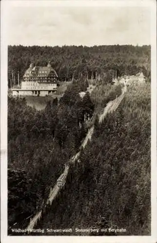 Ak Bad Wildbad Schwarzwald, Sommerberg mit Bergbahn