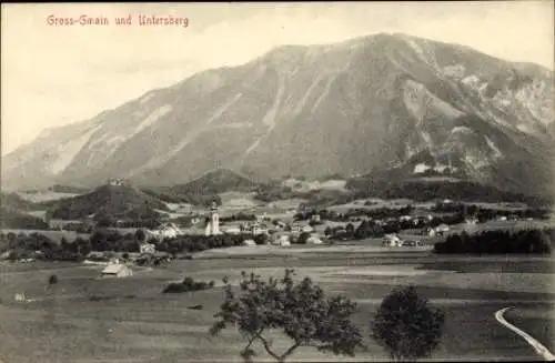 Ak Großgmain in Salzburg, Panorama mit Untersberg