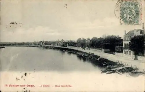 Ak Juvisy sur Orge Essonne, La Seine, Quai Gambetta