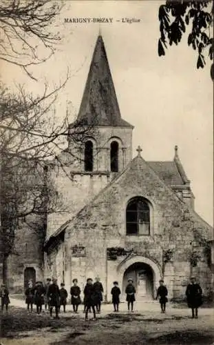 Ak Marigny-Brizay Vienne, Kirche, Kinder