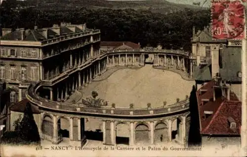 Ak Nancy Meurthe et Moselle, L'Hemicycle de la Carriere, Palais du Gouvernement